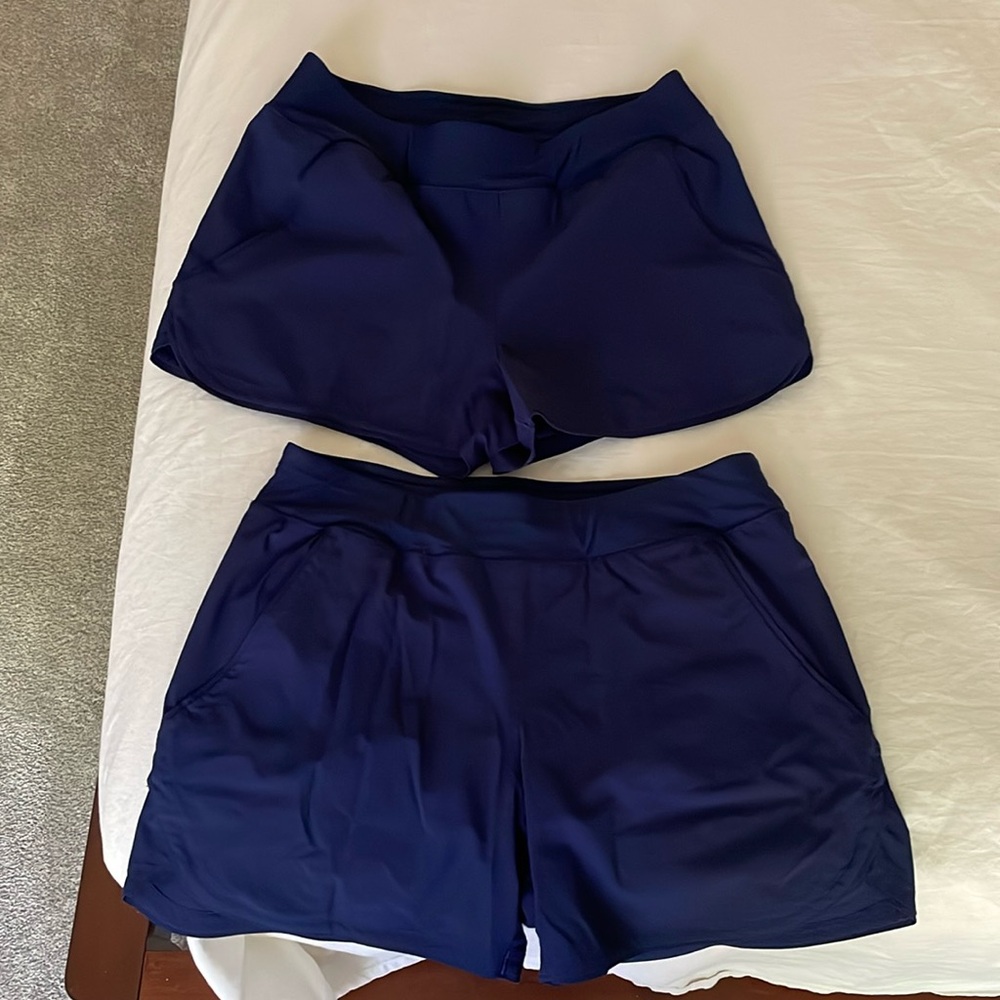 2 pairs of Lands’ End Quick Dry Swim Shorts w/attached panty